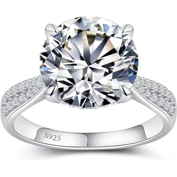 Moissanite Engagement Rings for Women,Promise Rings 925 Sterling Silver with - Picture 7 of 7